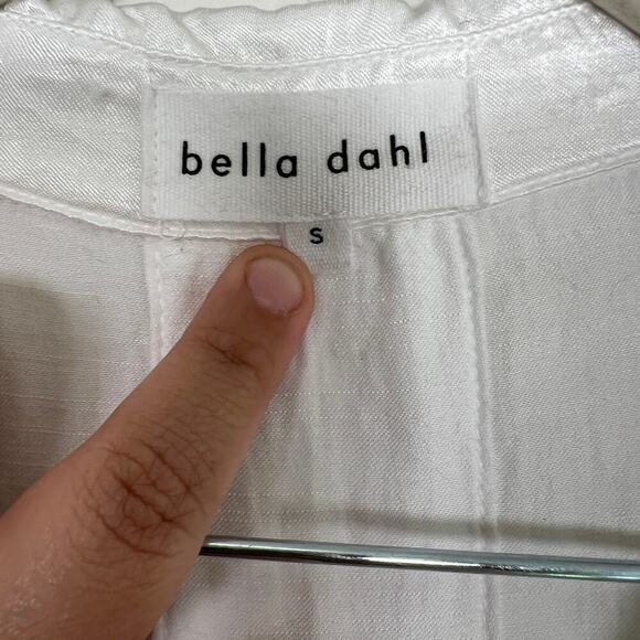 Bella Dahl Sleeveless Satin White Notch Collar Button Down S - Picture 4 of 9
